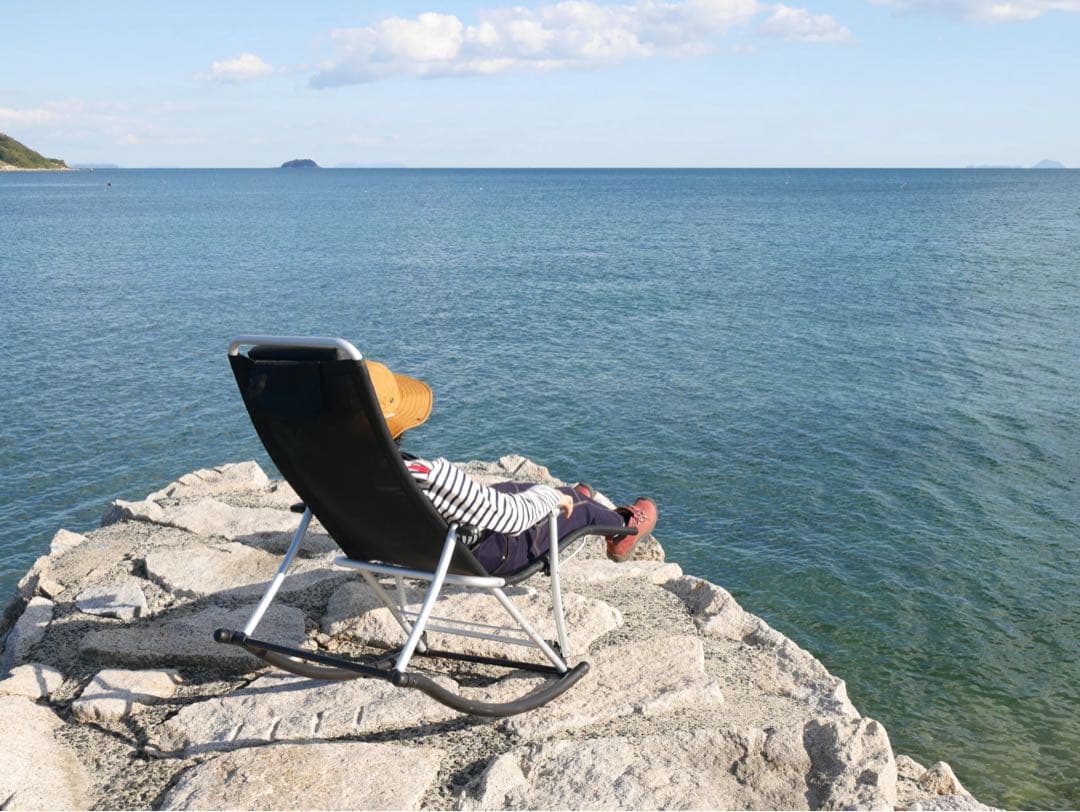 フォールディング メッシュ サウナチェア ロッキングチェア ブロンズ