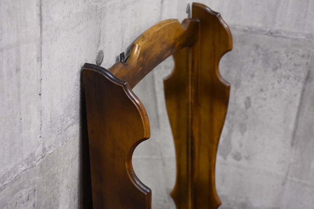 CIC67 オールドカリモク コロニアル 棚付き ウォールミラー カタカナ表記