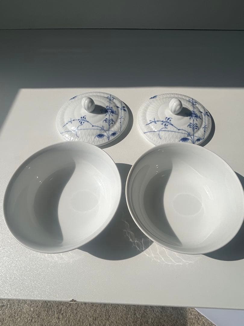 ロイヤルコペンハーゲン ブルーパルメッテ ボウル 174 / フタ 173 ペア