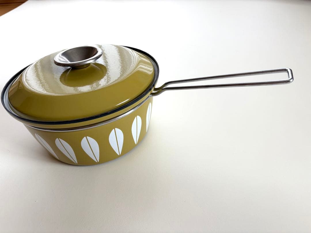 キャサリンホルム　ホーロー 片手鍋　オリーブ