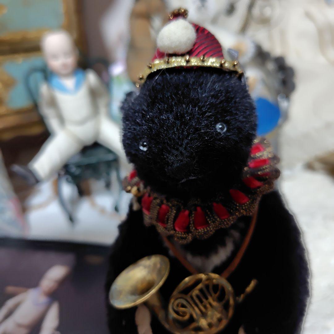 美品　小さなサーカスの黒いベアホルン付き 作家作品
