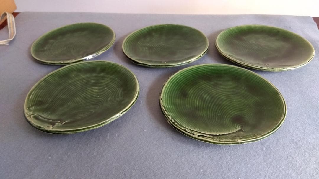 美濃焼の名工　大嶋久興　【子の日窯】　織部　希少美品　中皿　5枚セット