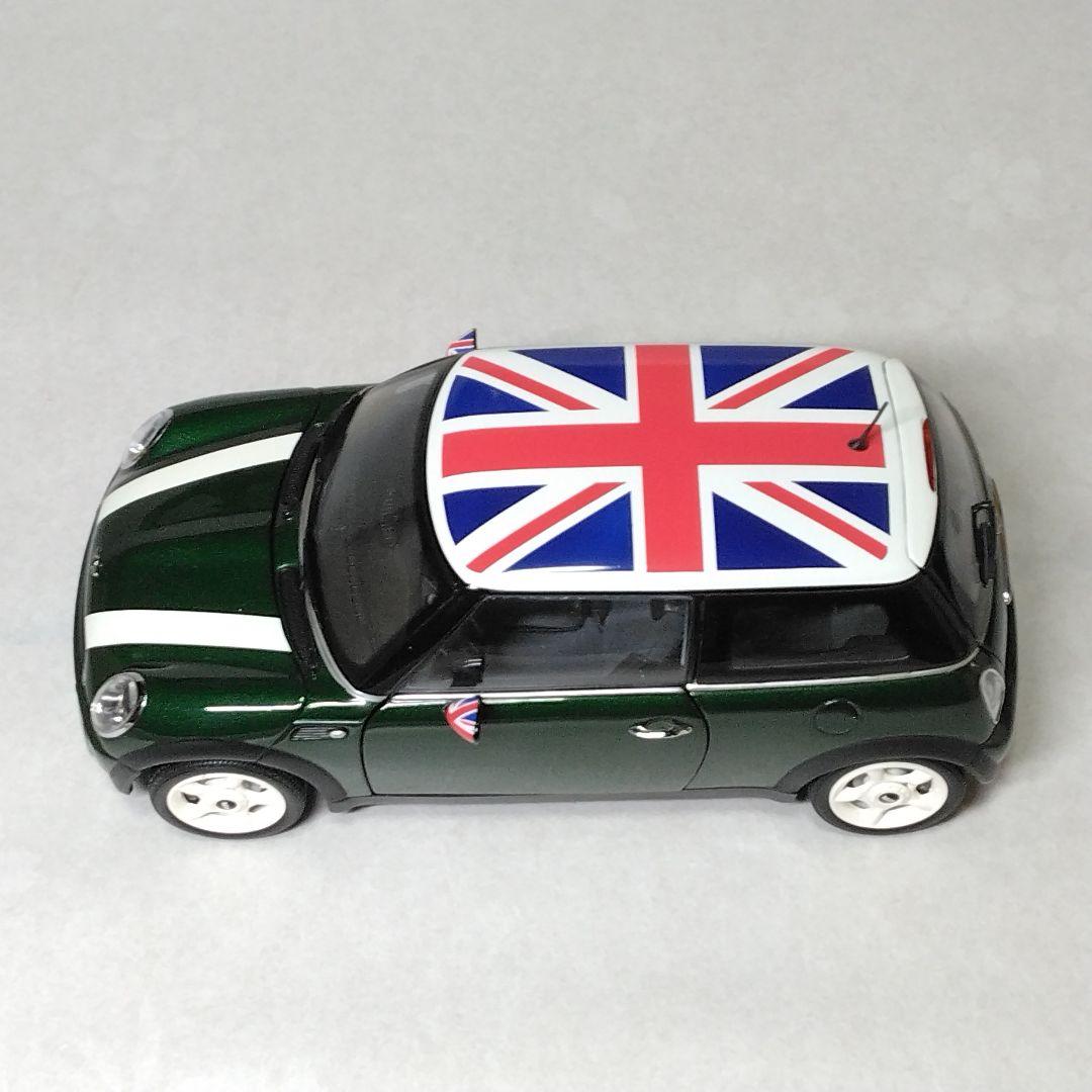 1/18 京商 ミニクーパー グリーン ホワイトストライプ ユニオンジャック