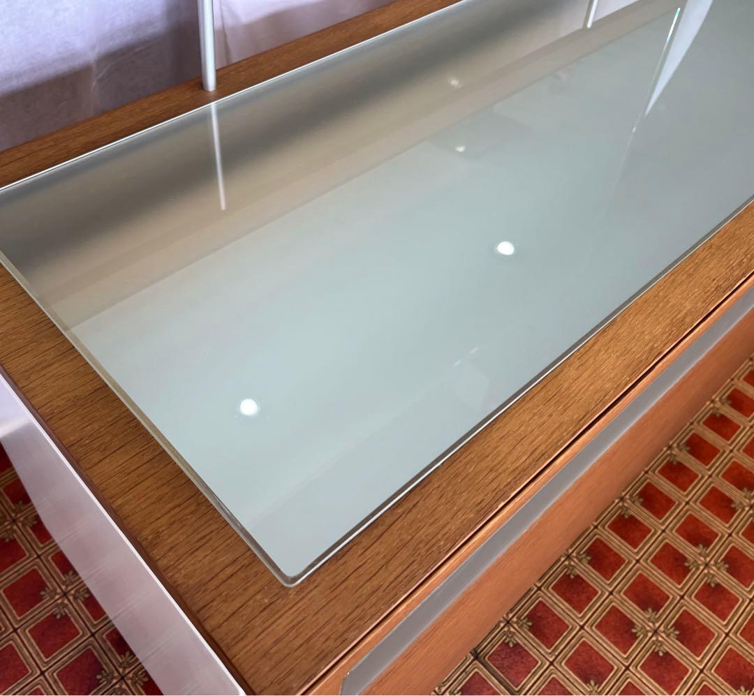 【アンティーク】北欧レトロ 鏡台 3段引出し ドレッサー チェスト キャビネット