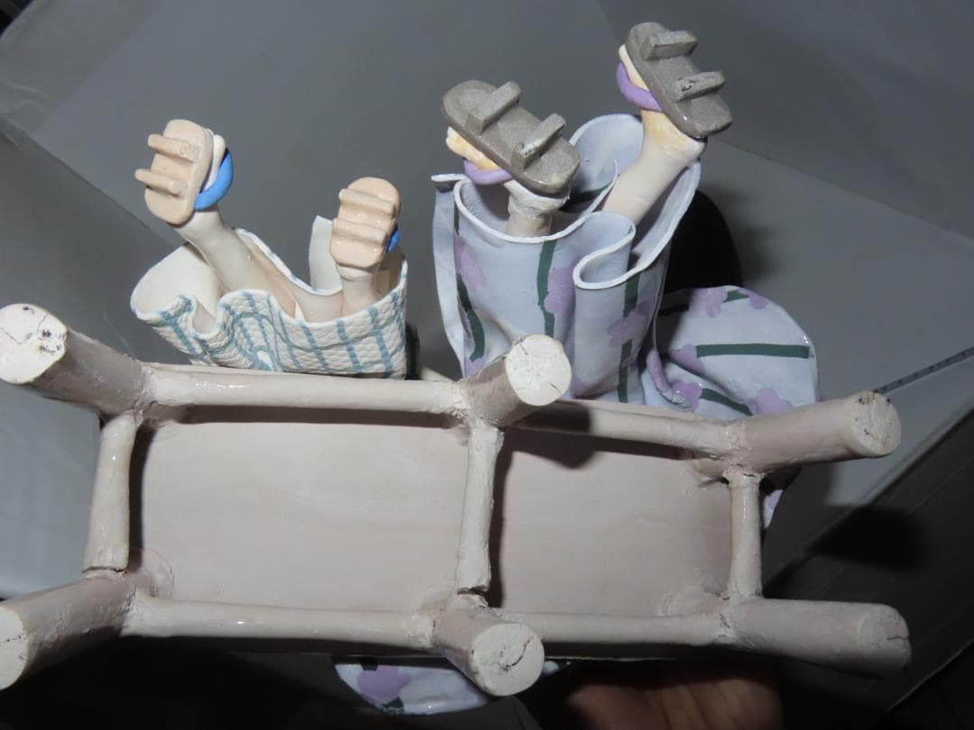 陶器人形 女の子　大型作品 ロマンドール 人形 フィギュリン　人形作家作品　7