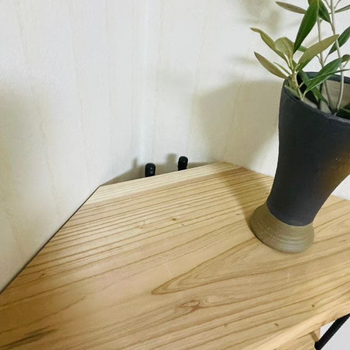 新作‼️手作りアイアン家具 飾り棚　折りたたみコーナーシェルフ おしゃれ♪