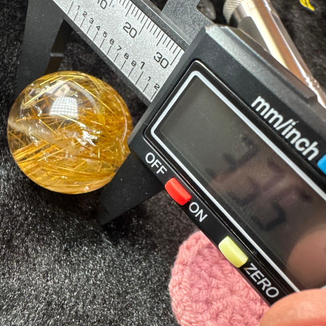 【極上品】ゴールドルチルスフィア　丸玉　クリア