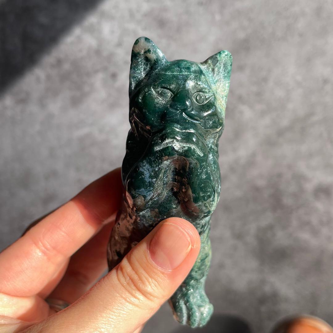 モスアゲート 猫 2本足 注意点説明あり