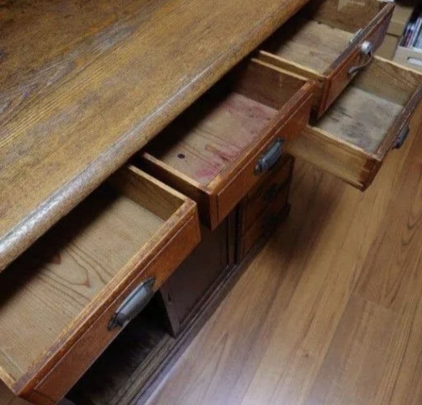 値下げ！【送料込】骨董 大正時代 机 ライティングビューロー デスク