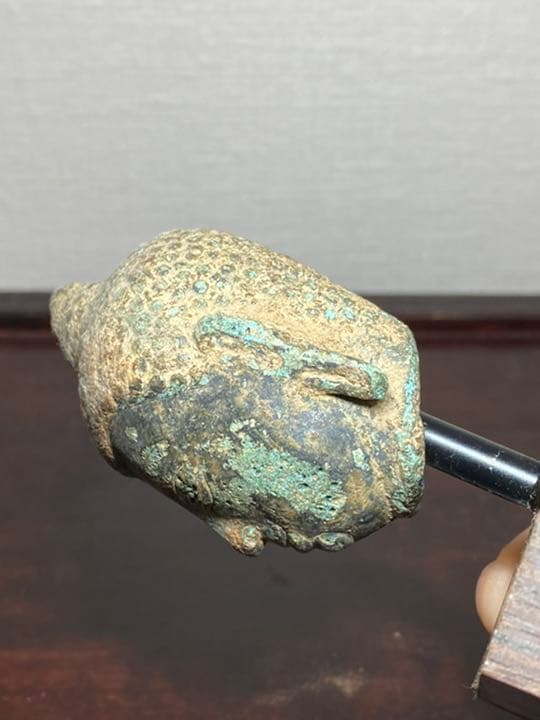 タイ　アユタヤ期　仏頭　仏像　青銅　残欠　東南アジア仏教美術