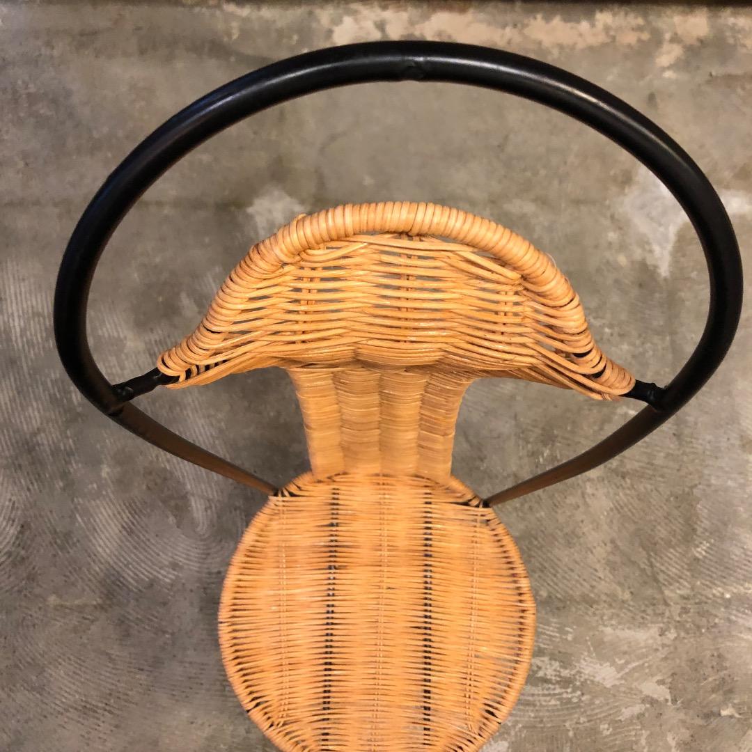 アイアン × ラタン　藤細工　 ハイバックチェア　スツール　アイアン家具　椅子