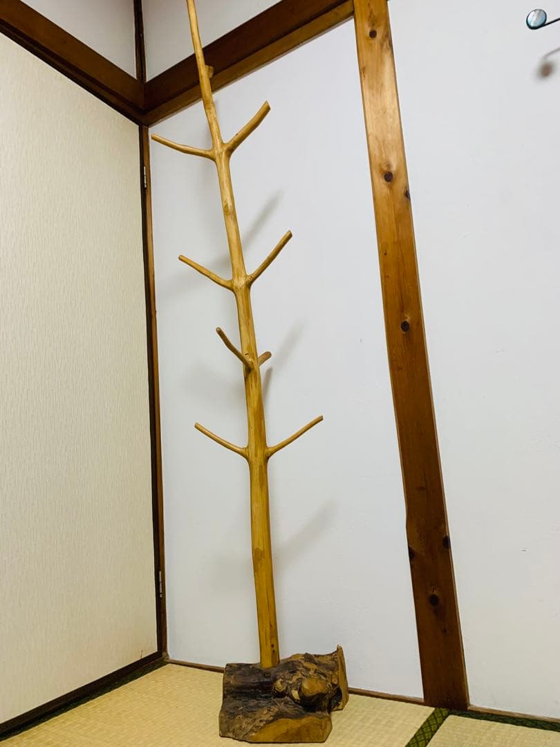 レトロ アンティーク 高さ180cm！天然木ハンガーラック