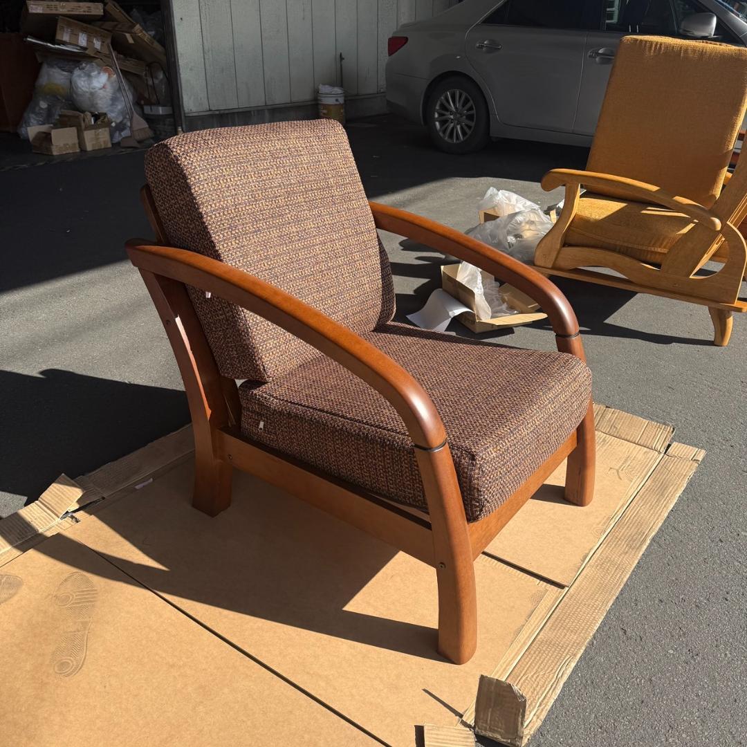 訳あり激安！昭和レトロ 国産一人掛けチェア 京都家具 洗えるカバー 全６色