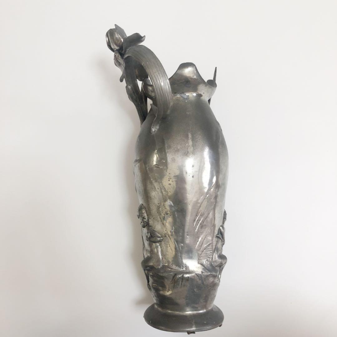 入手困難品 イタリアンアンティーク ピューター 花瓶 錫製 イタリア製