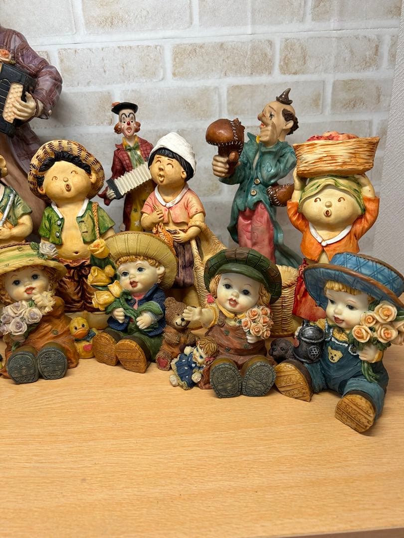 【癒し系】 ピエロ ベビードール ファーマーズ ファミリー 置物 16点