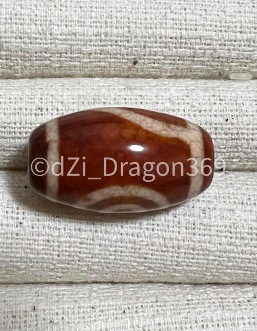 dZi beads ジービーズ 上肯 玉髄 龍紋 山水天珠（二眼山水天珠）