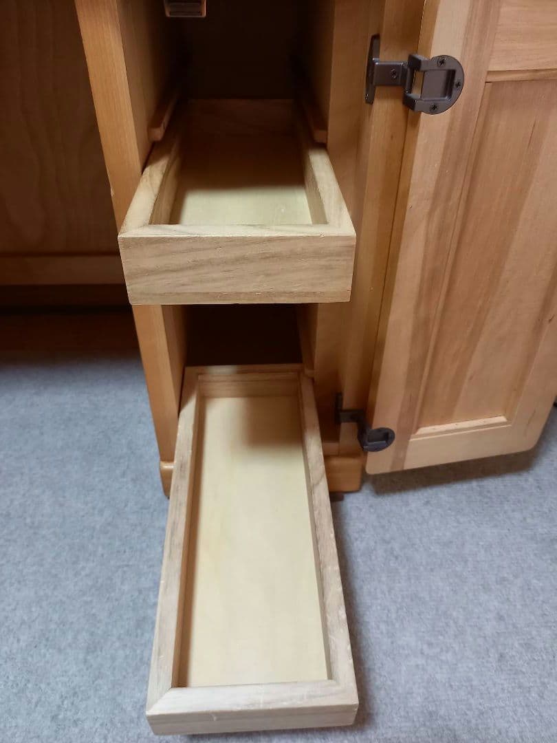 【セット商品】ミズメザクラ　ドレッサー三面鏡　ナチュラル　カントリー　天然木