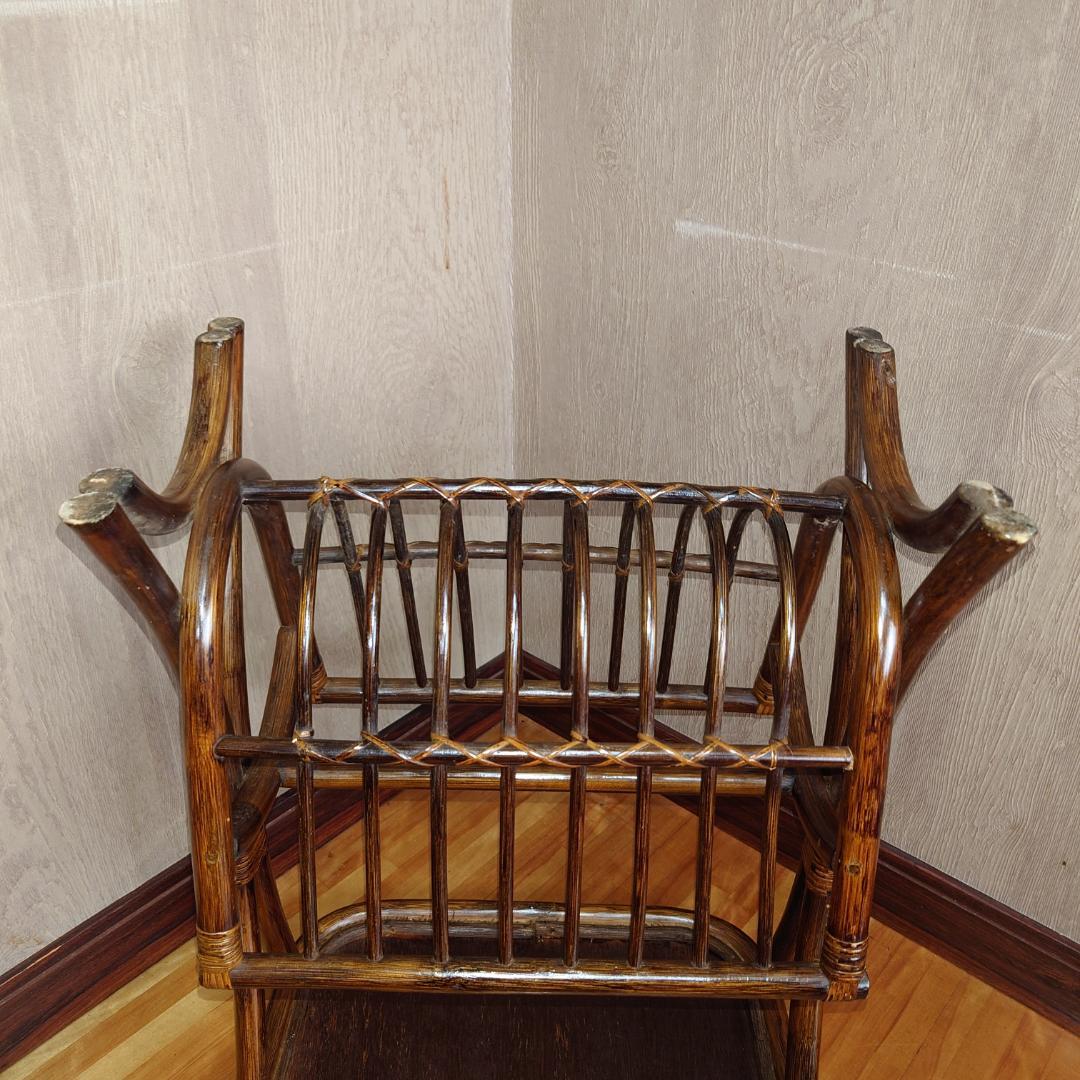 ラタン製マガジンラック ブラウン【匿名配送】