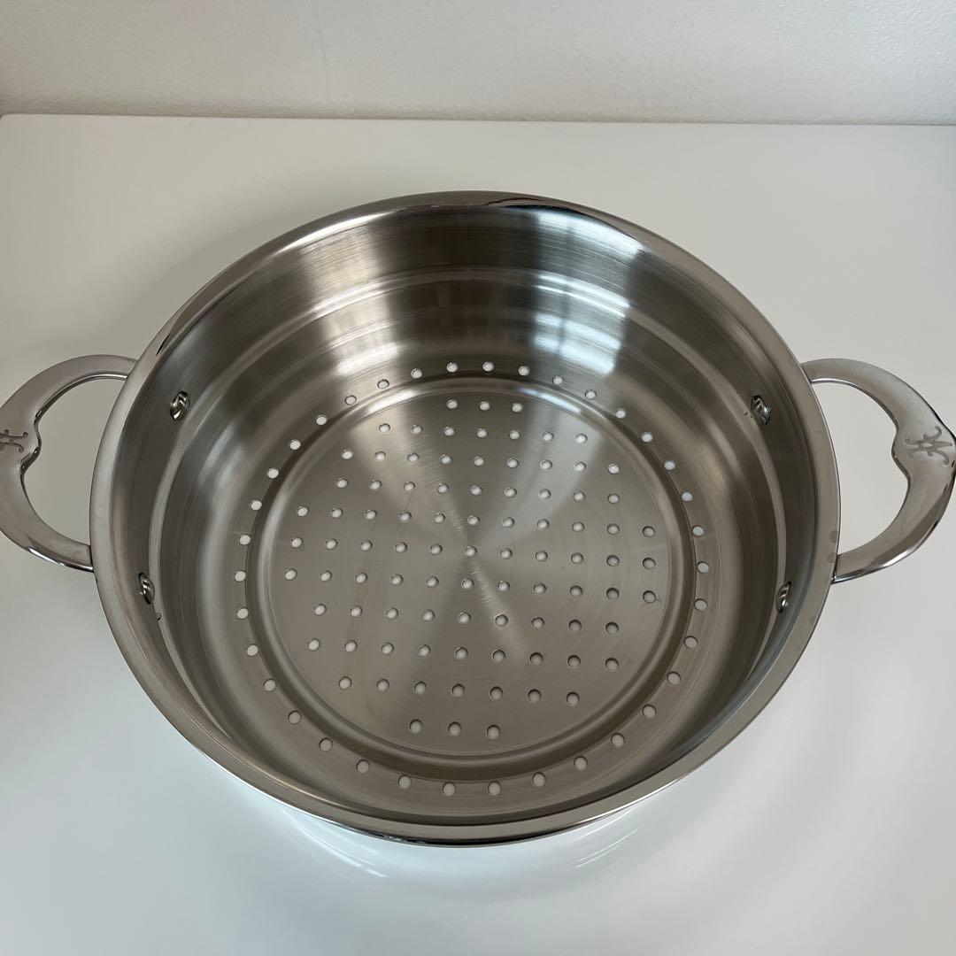 Hestan ステンレススチール マスターパン　２４㎝　スチーマー付き