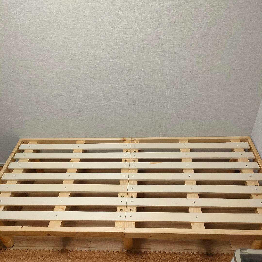 追加脚部付き バノン ショート セミシングル 高さ4段階 ベッドフレーム 木製