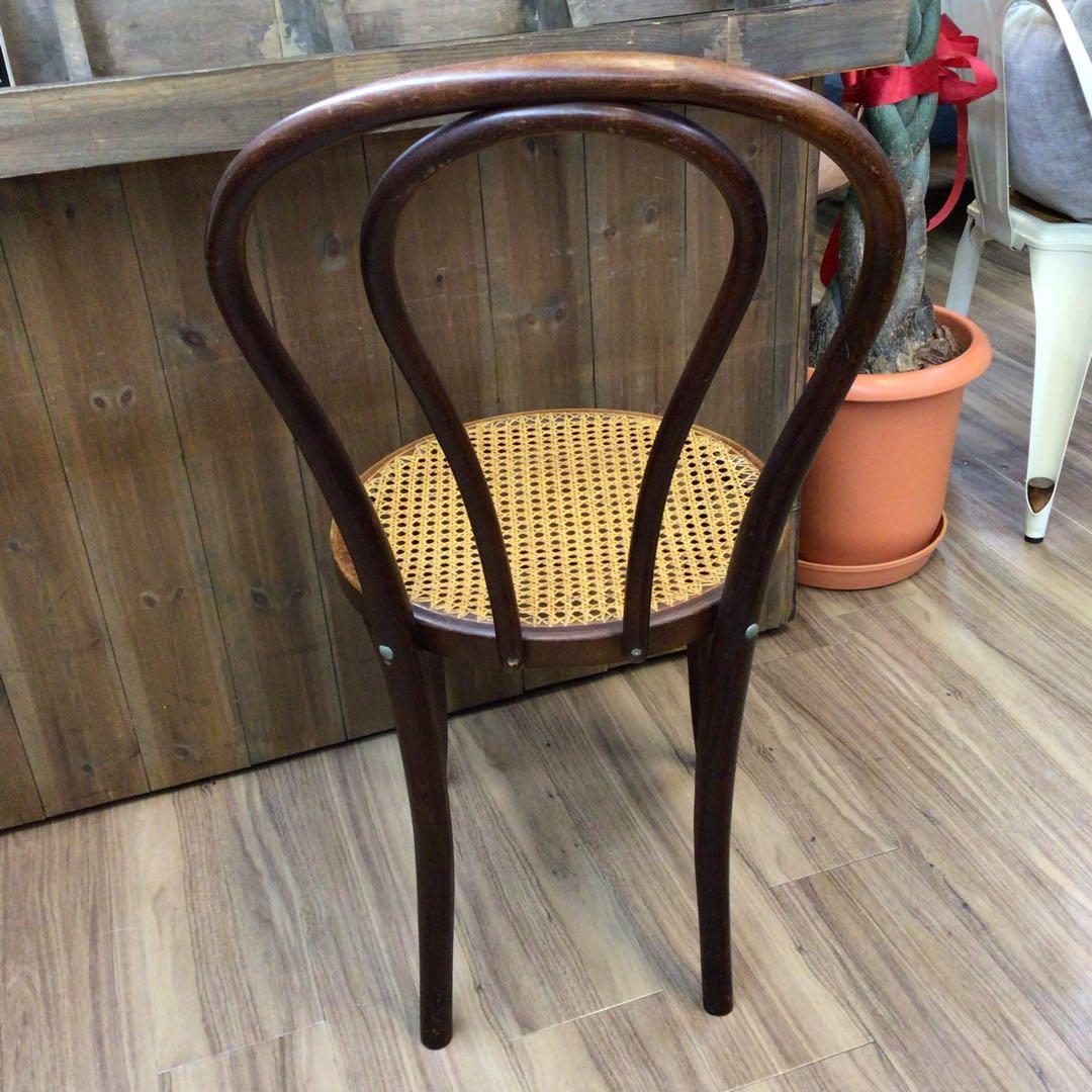 秋田木工 ベントウッドチェア ダイニング ラタン 藤 曲木 レトロ USED