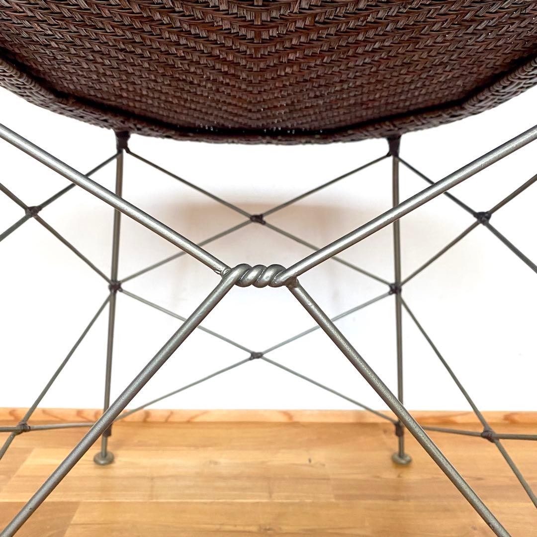 ラタン×スチール アームチェア YAMAKAWA RATTAN 旧モデル推定