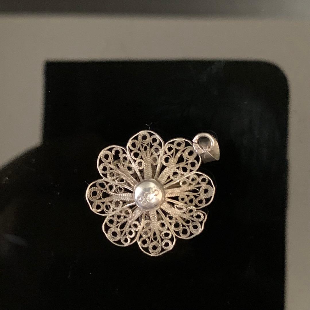 《アンティーク激レア》⭐︎silver925フィリグリーフラワーペンダントトップ⭐︎