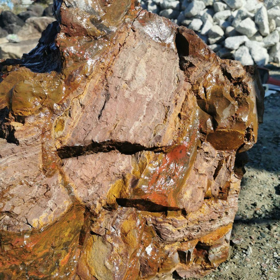 福島産　ジャスパー　154キロ　碧玉　庭石　鑑賞石　石　庭　ガーデニング