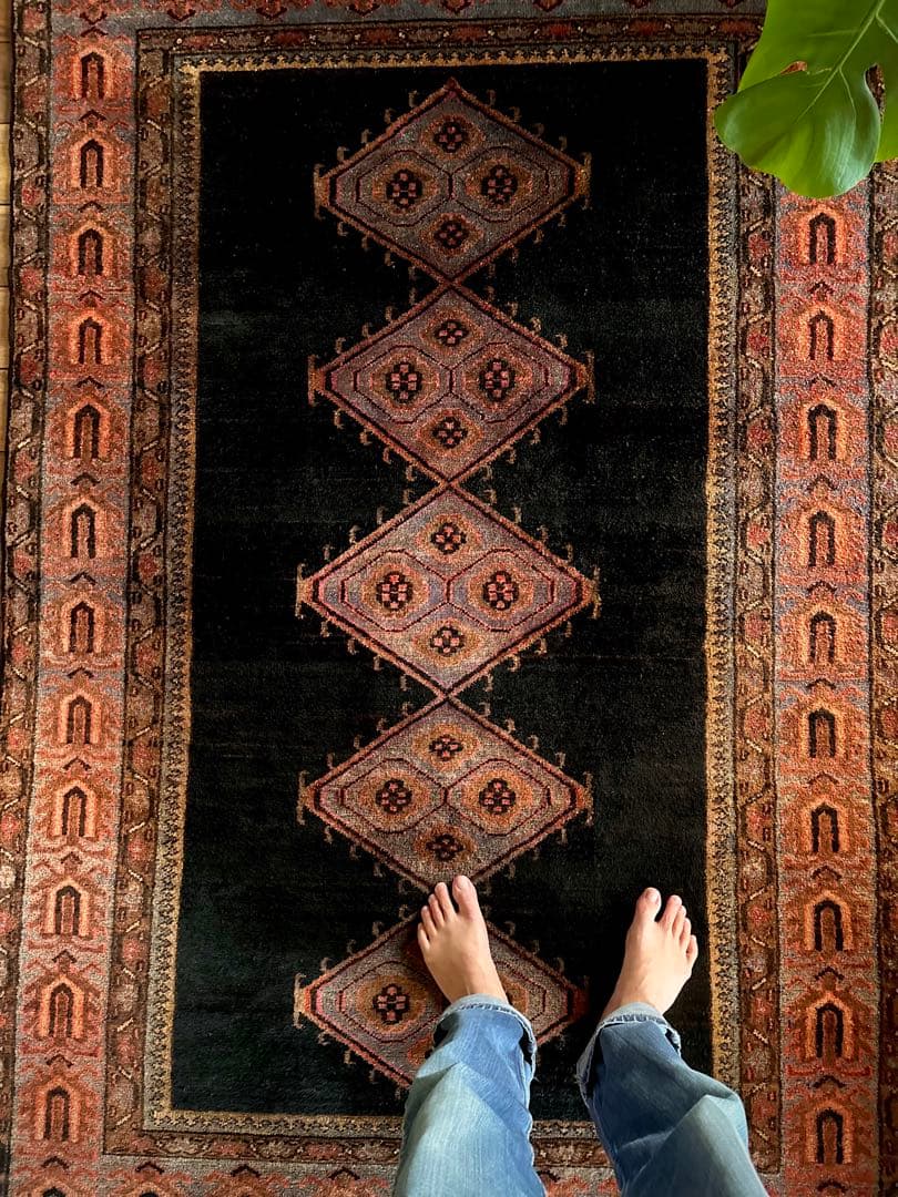 トライバルラグ　ヴィンテージラグ　シラーズ産　ペルシャ絨毯　プリミティブアート