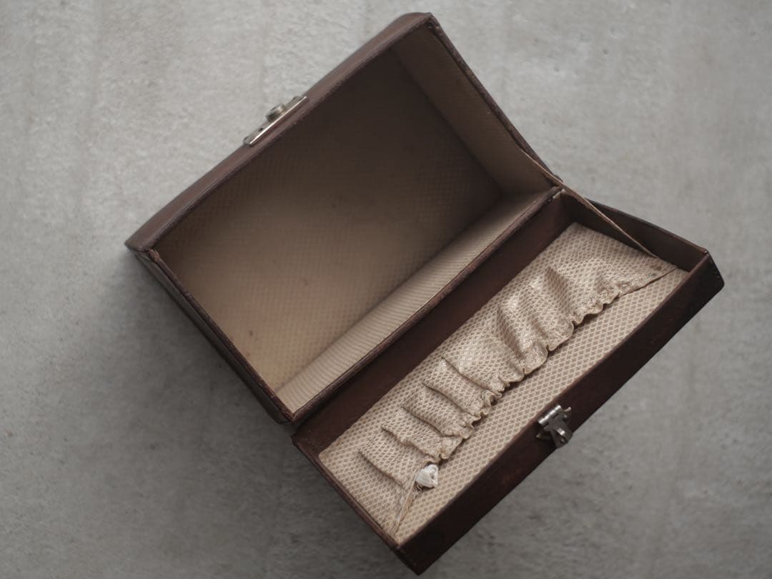 鞄　皮　針箱　箱　収納　カバン　古家具　古道具　アンティーク　昭和レトロ