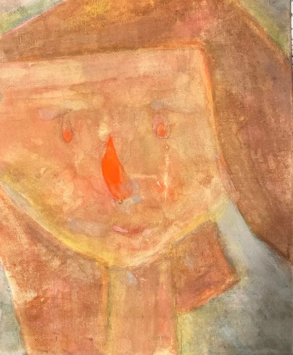 抽象画『鼻の赤い女』絵 現代美術