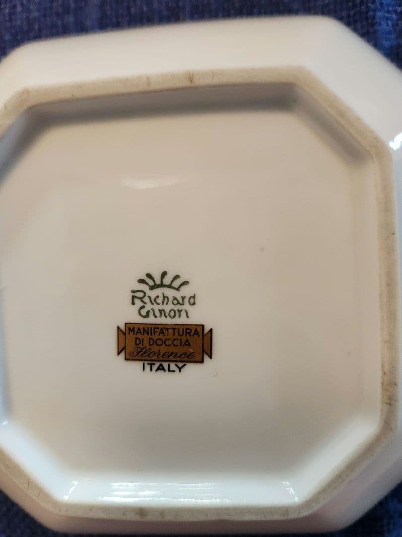 リチャード.ジノリ　イタリア　小物入れセット　磁器　風景画　薔薇