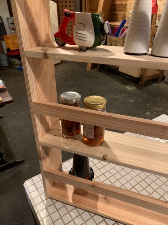 スパイスラックワイドタイプ幅60cm高さ約97bm奥行11cm.ウォールシェルフ