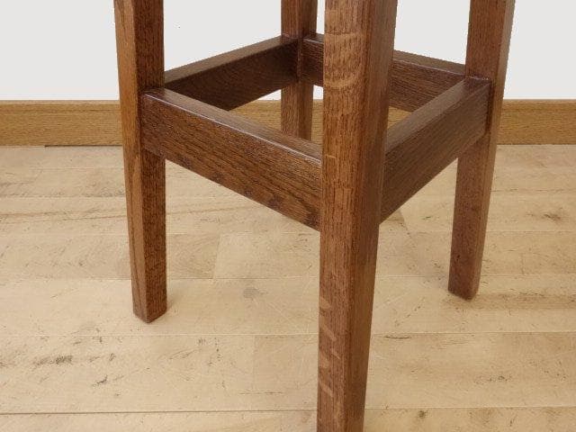 北海道手作り家具　ナラ材　ハイスツール（花柄）　勇峰工芸（新）