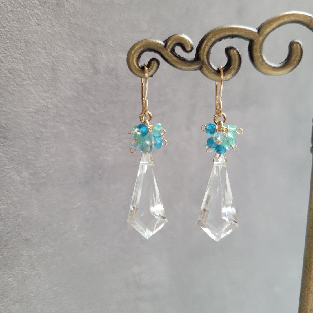 まりもっち様 キラキラ水晶 ブーケピアス