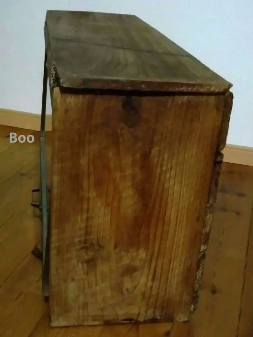 ◎週末限定◎古材,レトロガラス戸,古金具『パタパタ扉キャビネット』未使用