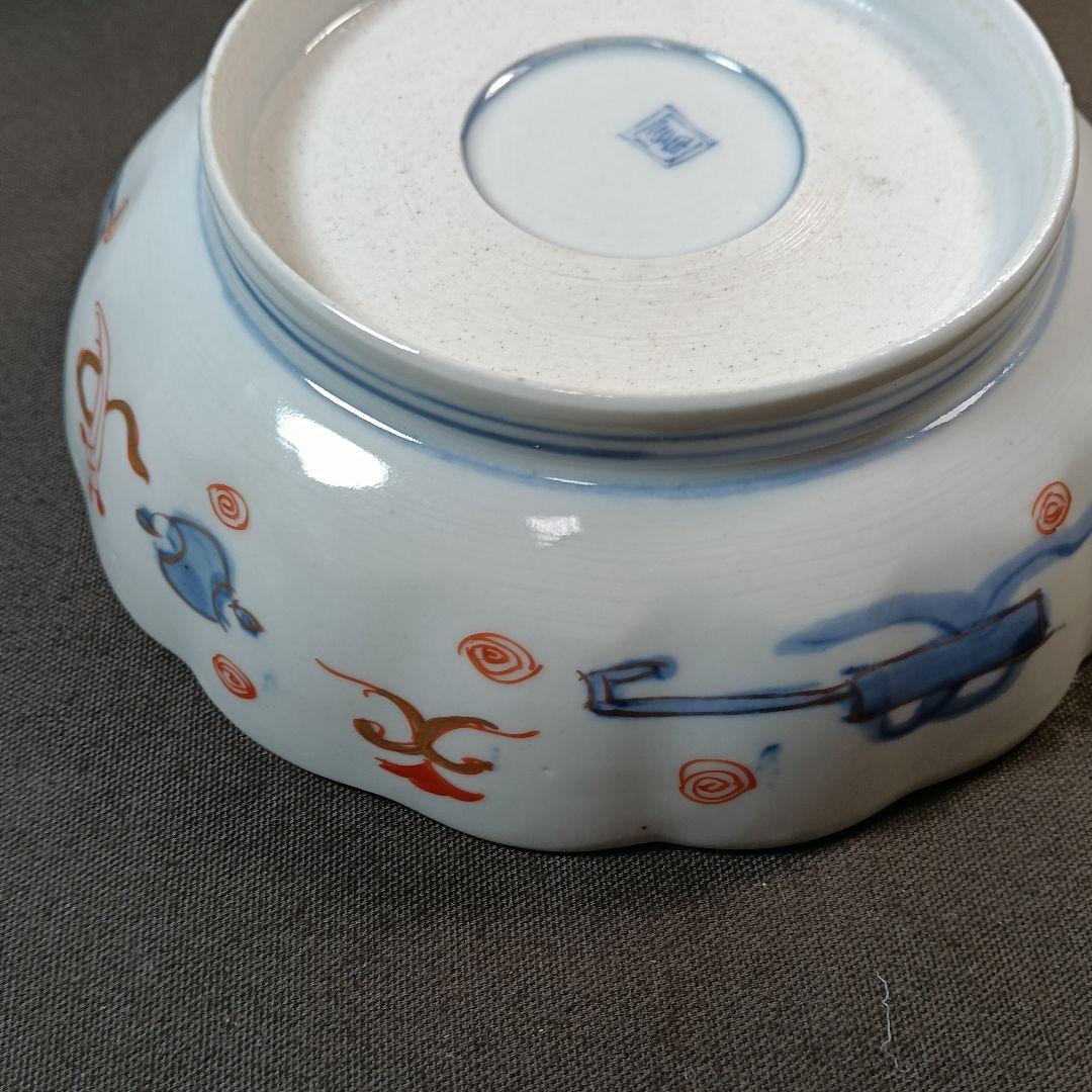 125 金彩 なます皿 4枚セット 印判皿 染付皿 伊万里焼 アンティーク 時代