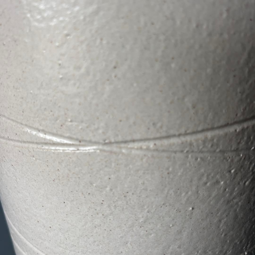 信楽焼傘立て  白釉らせん 高さ42cm