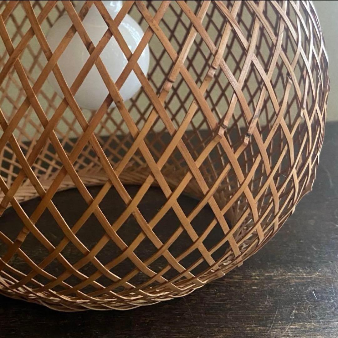 竹細工　天井照明　和風モダン　ペンダントライト　ナチュラル　昭和レトロ