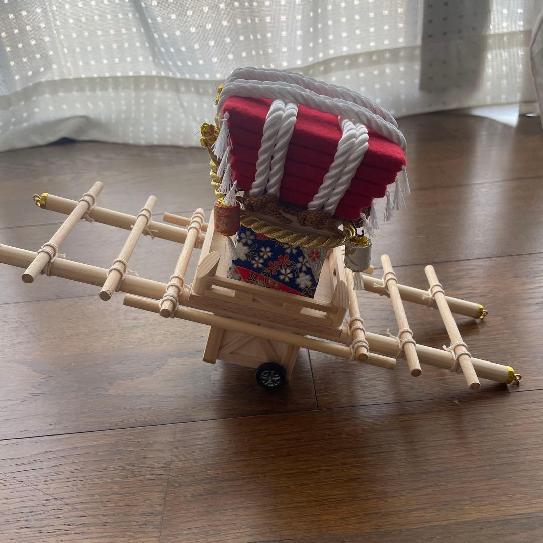 布団だんじり　木製　模型　ミニチュア　ハンドメイド　手作り