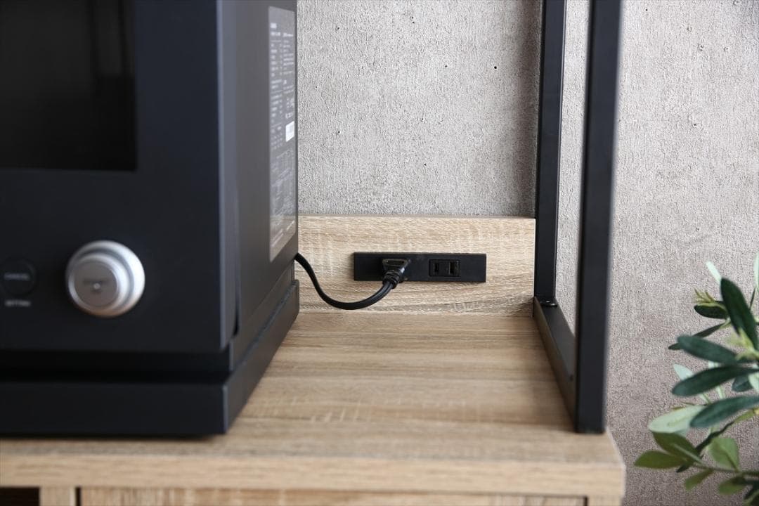 【送料無料】【幅80cm】オープン棚 キッチン収納 ガラス扉 レンジ