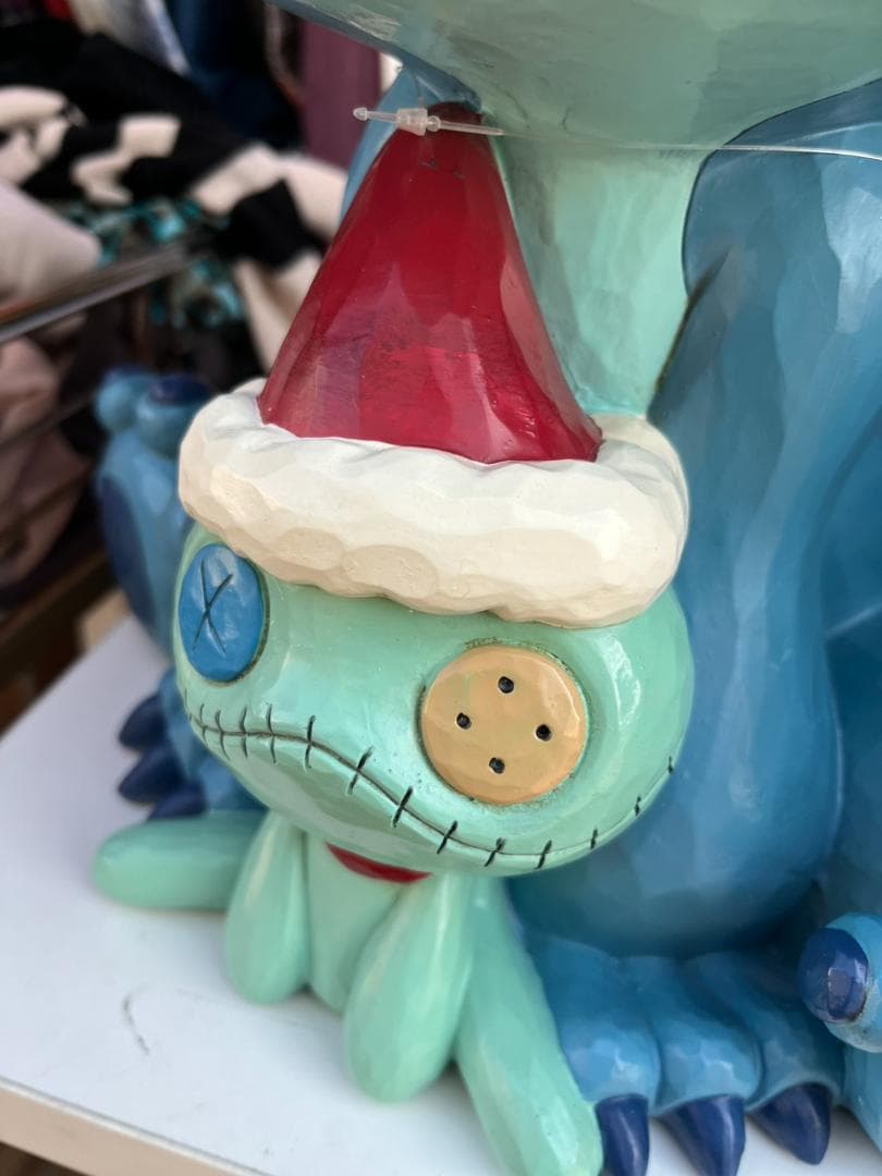 ★未使用品★ジムショア　スティッチ　レジン製　木彫り風　置物　クリスマス