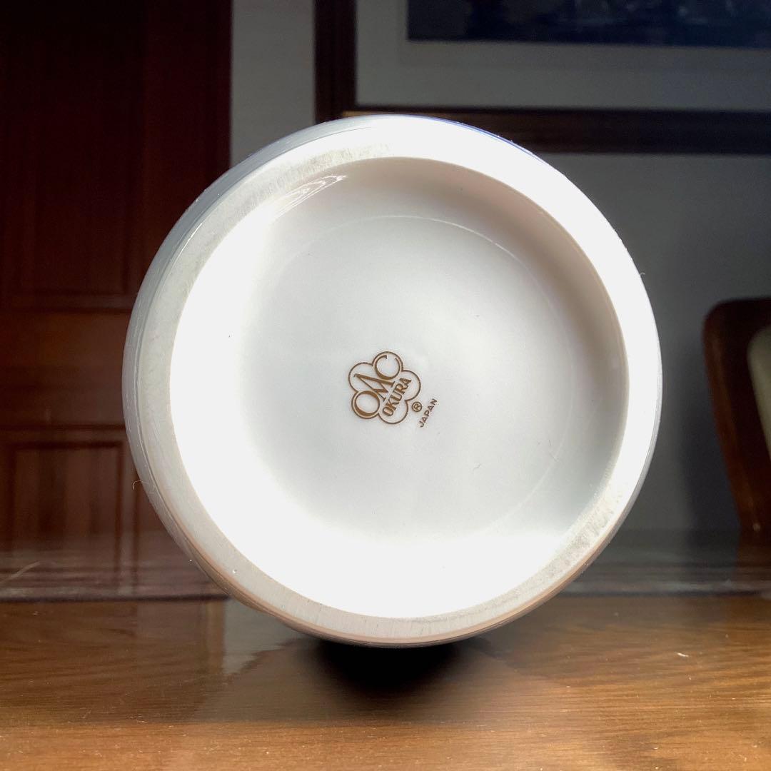 『フォロうー特価』　大倉陶苑　ブルーローズ　花瓶　23cm