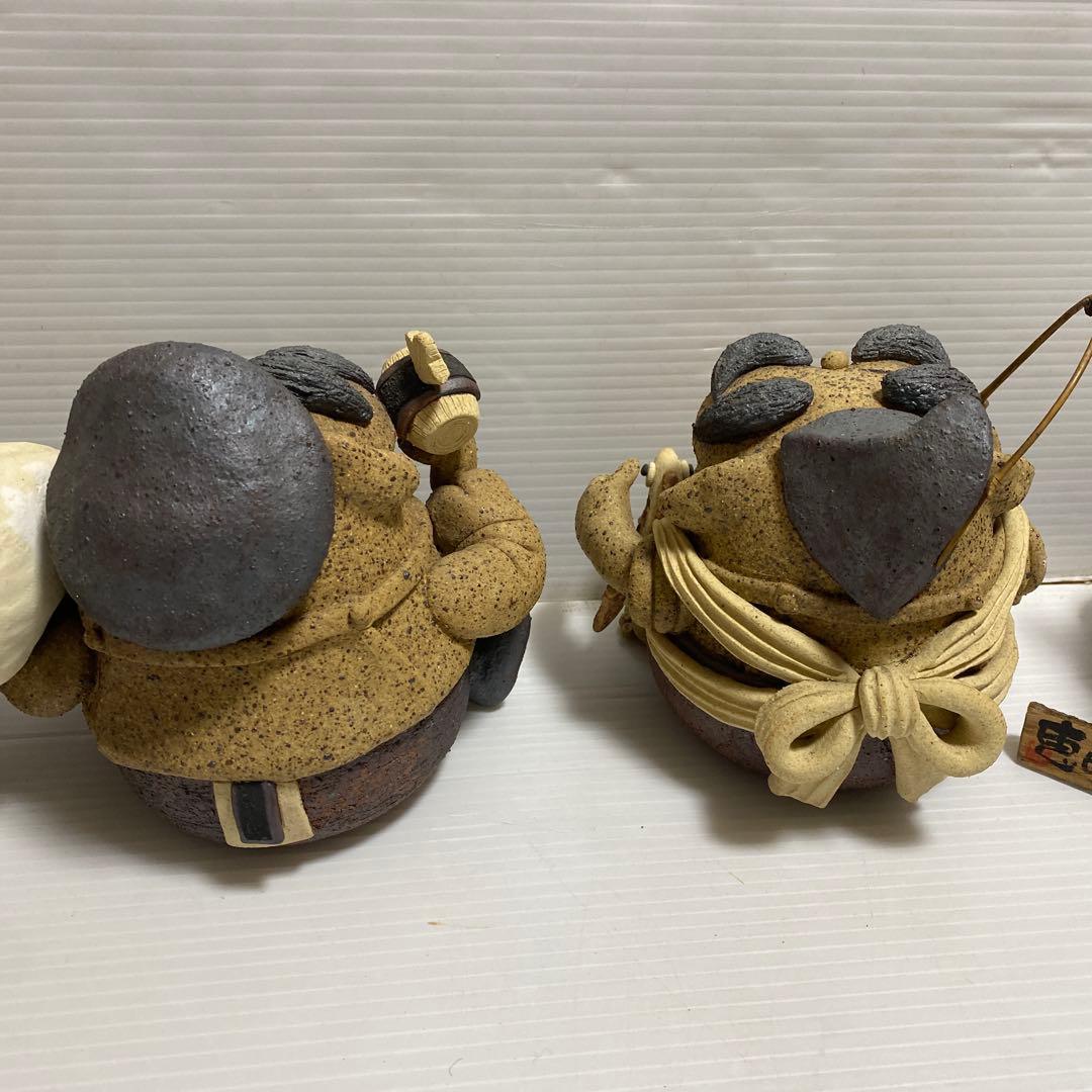 補修あり 土器 土鈴 七福神 和風 置物 オブジェ インテリア 陶芸 縁起物