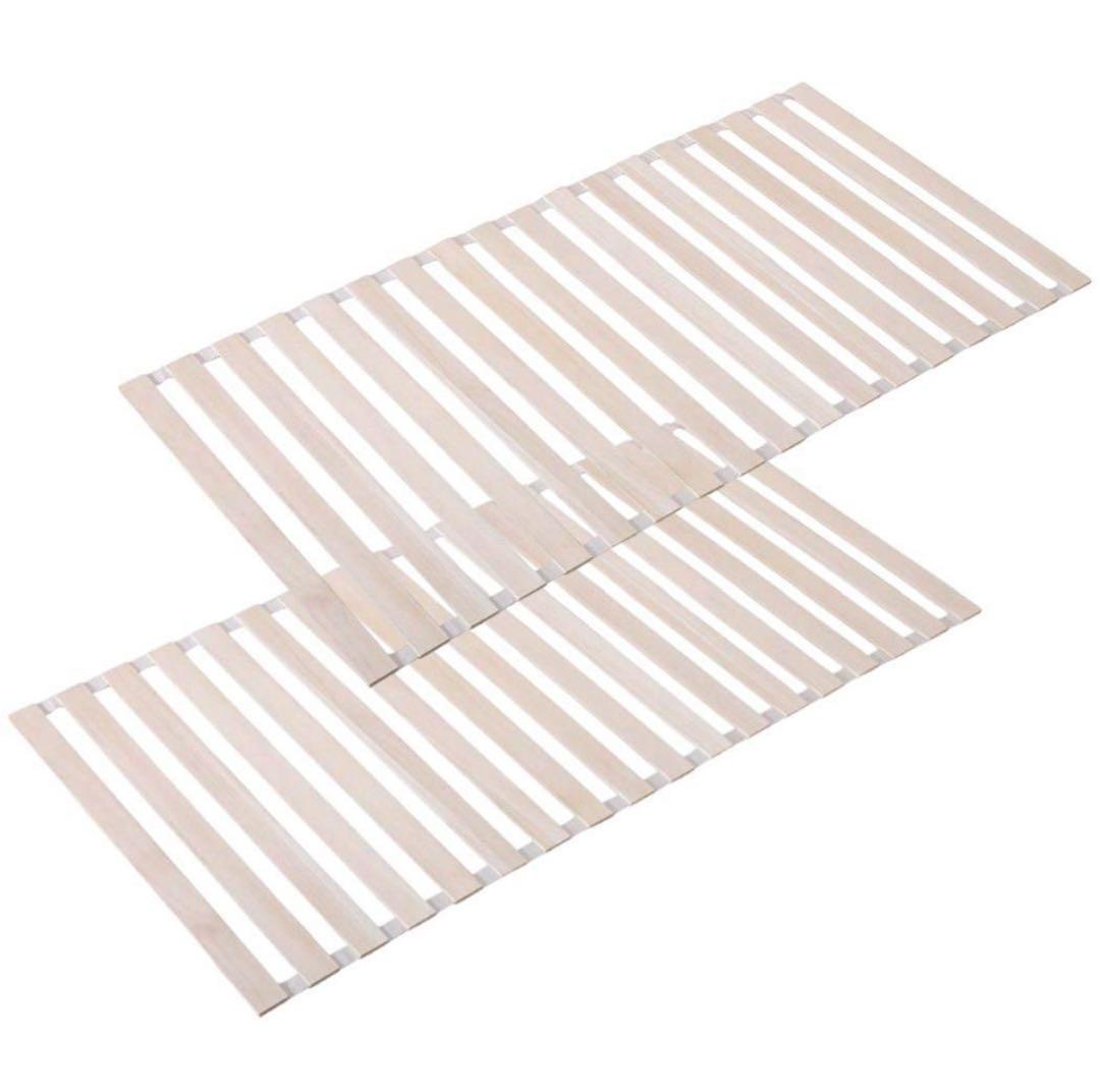 すのこベッド 折りたたみ ロール式 シングル 桐 すのこマット 2個セット