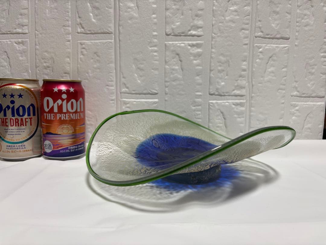 【稲嶺盛吉】琉球ガラス　大皿①