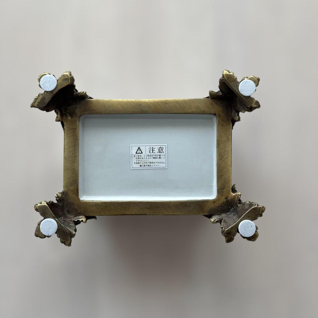 【2個セット】インテリア雑貨 シノワズリ ボックス 鳥 陶器 小物入 おしゃれ