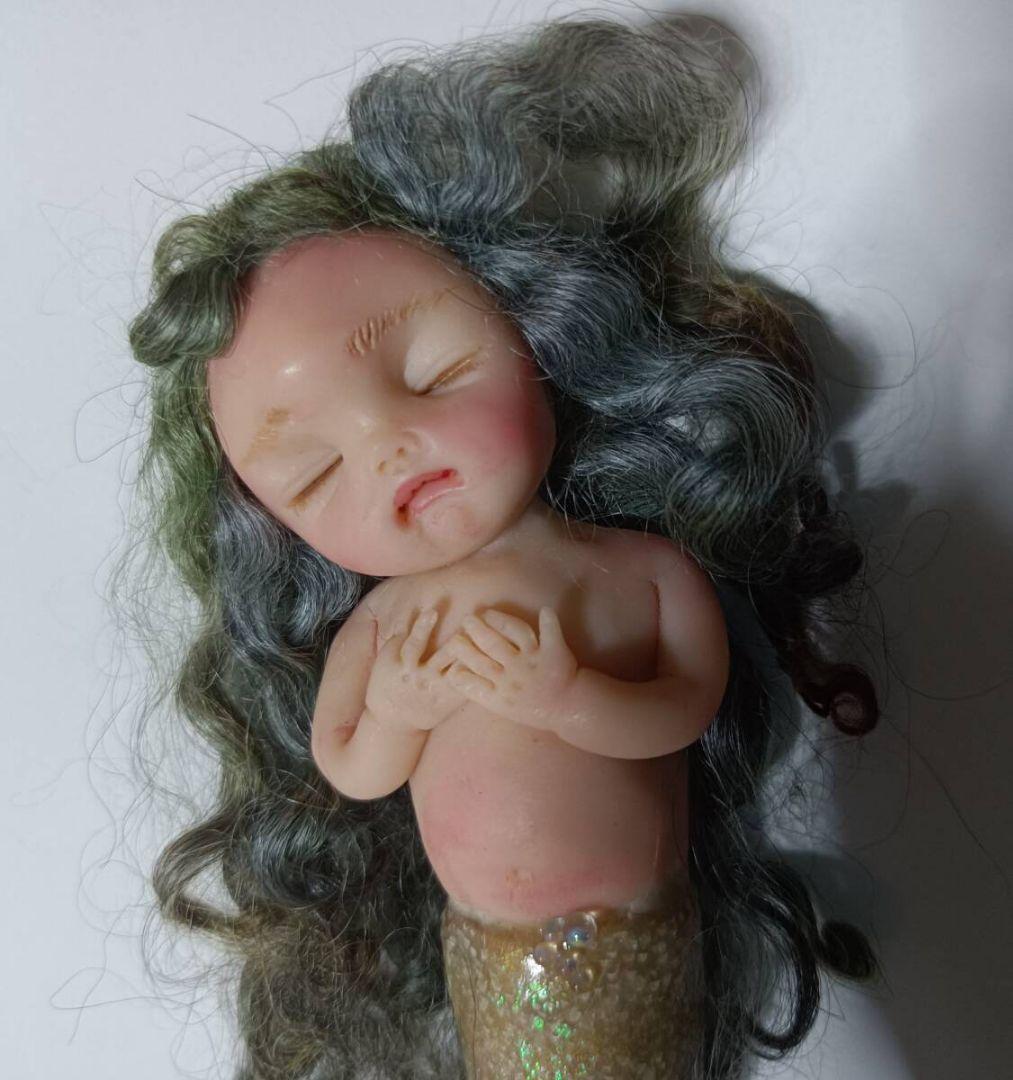 最終値下げ樹脂粘土ベビーマーメイド人形創作人形粘土人形