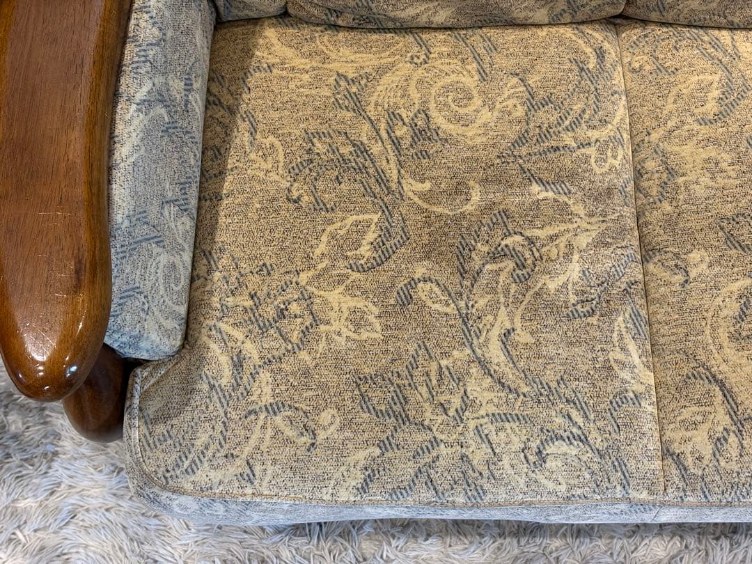 3人掛けソファ 3Pソファ ファブリック生地 アンティーク ビンテージ SZ