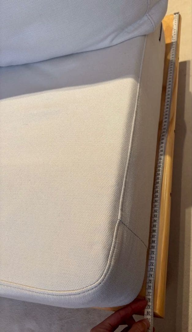 天然木ソファ ファブリックローソファー 2人掛け　クッション